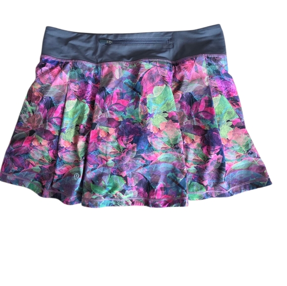 Lululemon Side-Pleat High-Rise Tennis Skirt Vivid Floral Tone Multi Graphite 6 - Picture 1 of 15